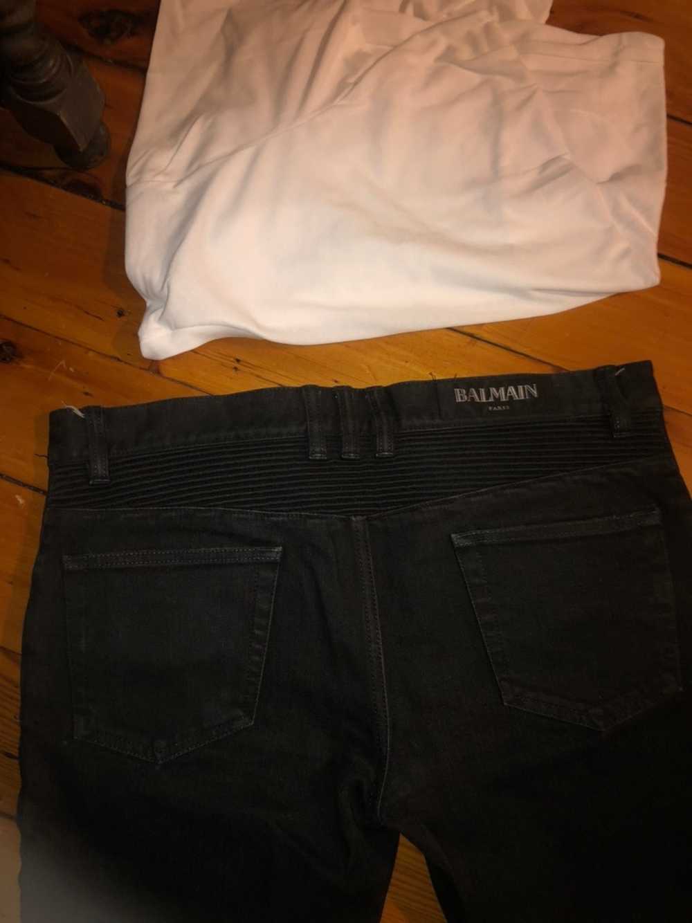 Balmain Black Biker Jeans Denim - image 9