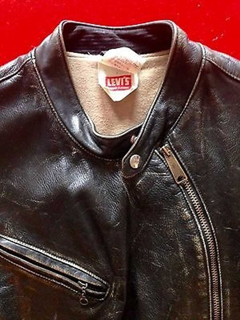 Levi's Capital E Vintage Y2K Brown Motorcycle Leather Jacket XS LVC