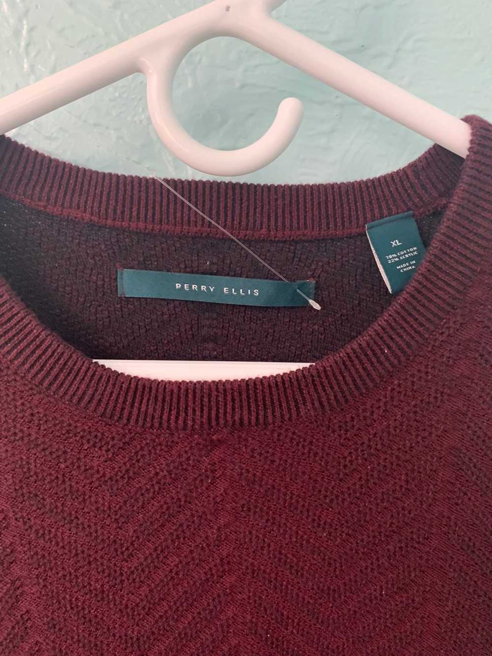 Perry Ellis Perry Ellis Sweater Maroon - image 2