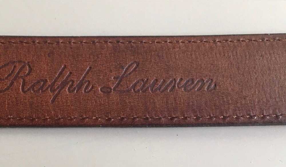 Polo Ralph Lauren Dark Brown leather belt with si… - image 4