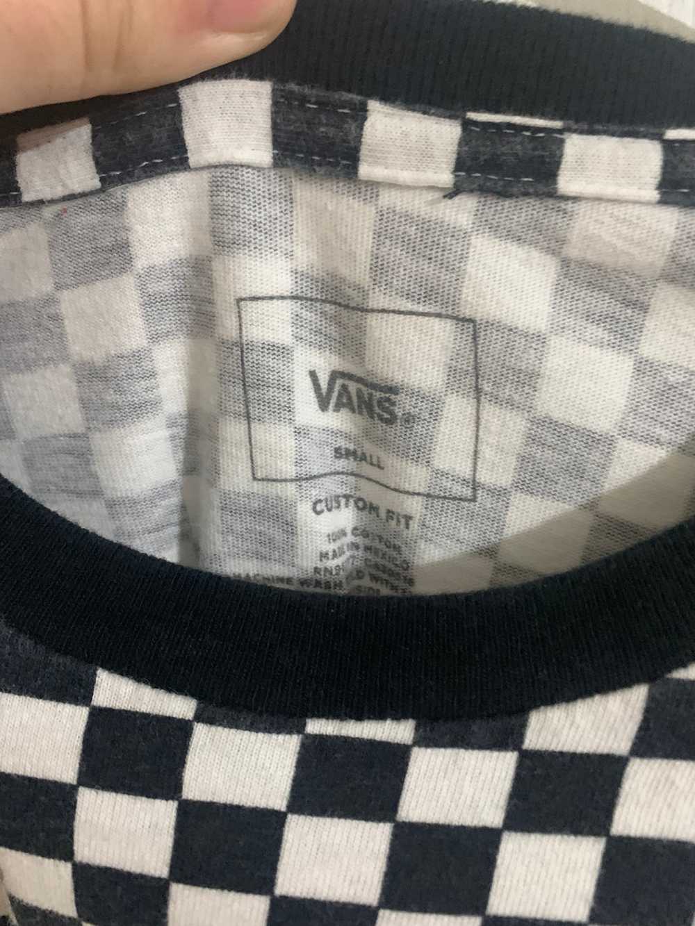 VANS checkered tee 💙, Never worn, Size s, seen on 5’2”