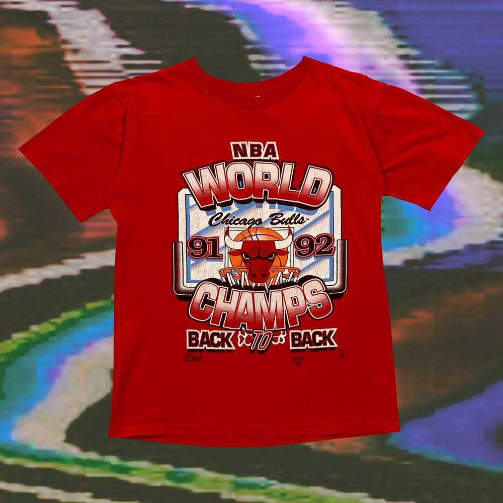 Vintage 1992 Chicago Bulls BACK 2 BACK World Champions NBA T-Shirt Men's M  USA