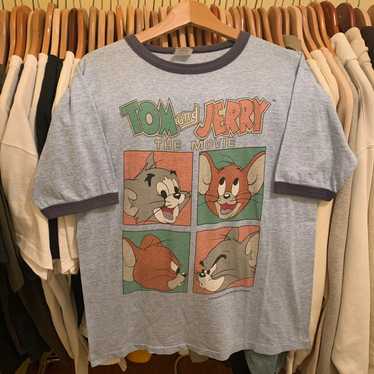 Vintage Tom and Jerry 80s 90s Cartoon Leather Color Block Hip 