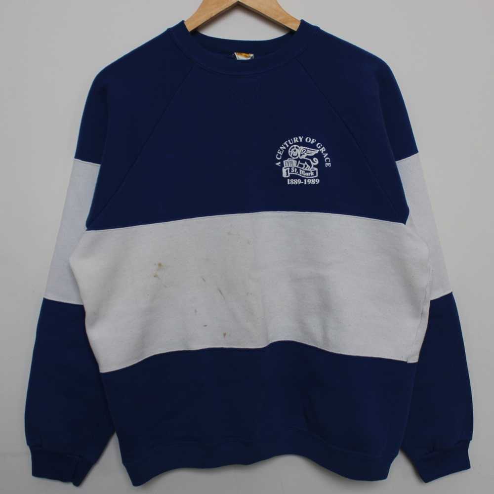 Made In Usa × Vintage 1980's Striped Crewneck - image 1