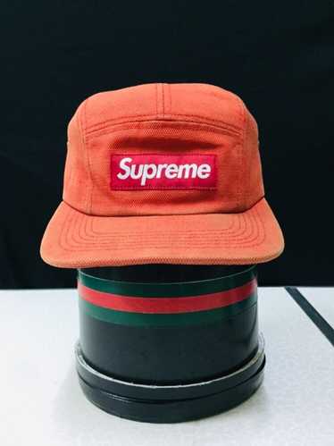 Supreme Quilted Orange Camo Camp Cap Adjustable 5 Panel Hat