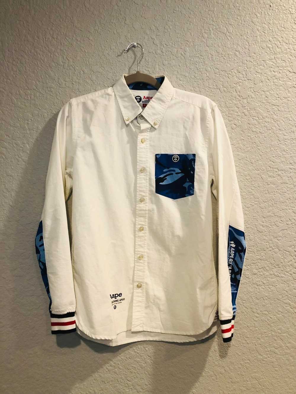 Aape Aape Blue Camo Button Up (White) - image 1