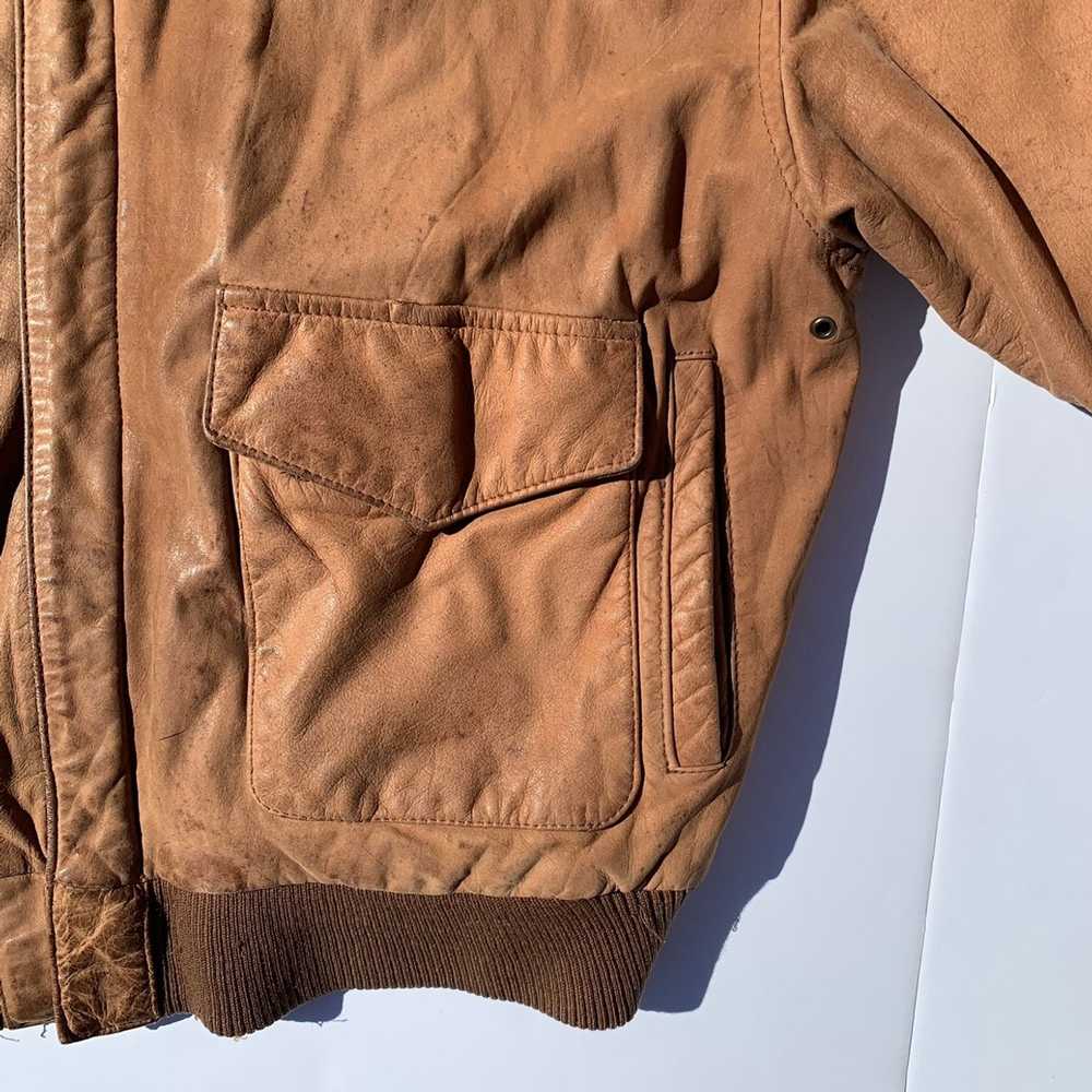Bomber Jacket × Genuine Leather × Vintage Vintage… - image 2