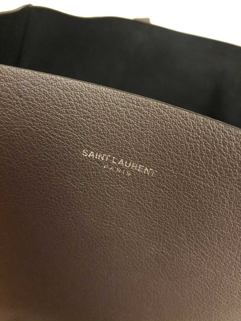 Yves Saint Laurent YSL Slate Gray Leather/Suede T… - image 2