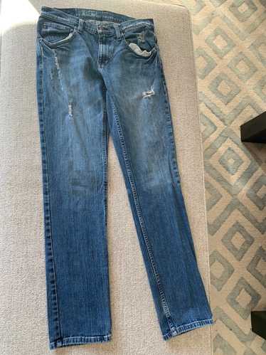 Free World Clothing Co Blue Distressed Skinny Jea… - image 1