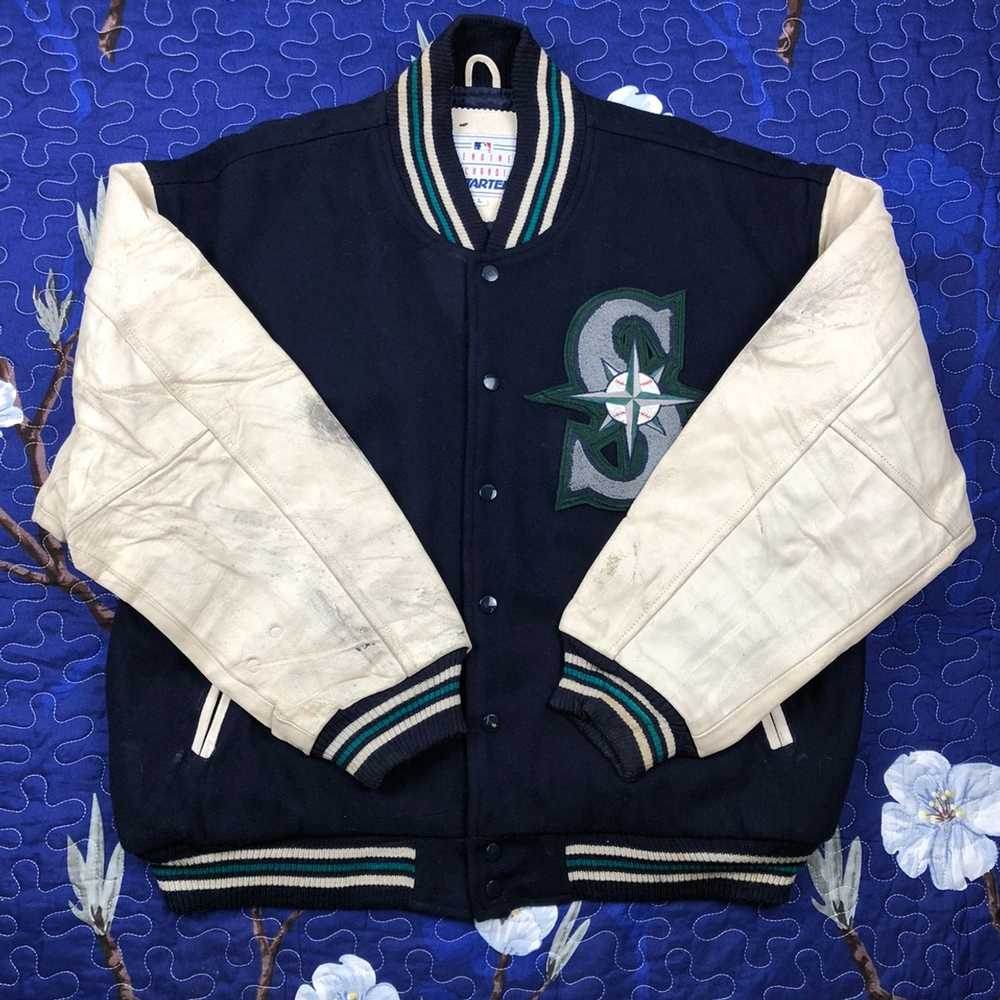 Louisville Slugger Vintage 80s Baseball Varsity Jacket Leather and Woo