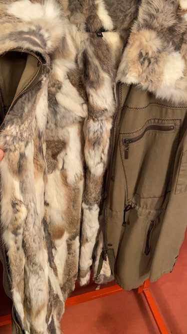 Just Cavalli Long coat with inner in Lapin (rabbit