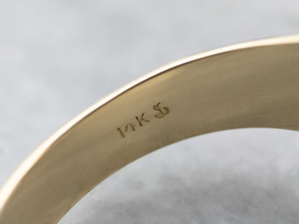 14K Gold Plain Unisex Signet Ring - image 5