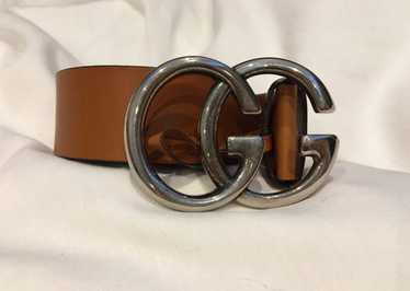 Gucci Gucci Soft Brown Leather Logo Belt - image 1