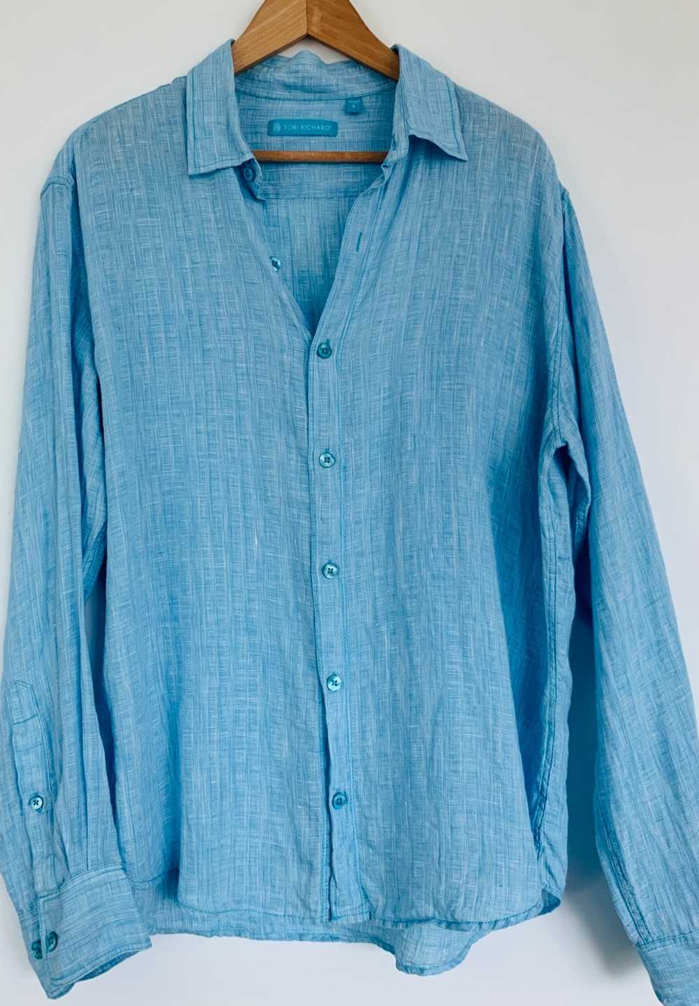 Tori Richard TORI RICHARD BLUE LINEN LONG SLEEVE - Gem