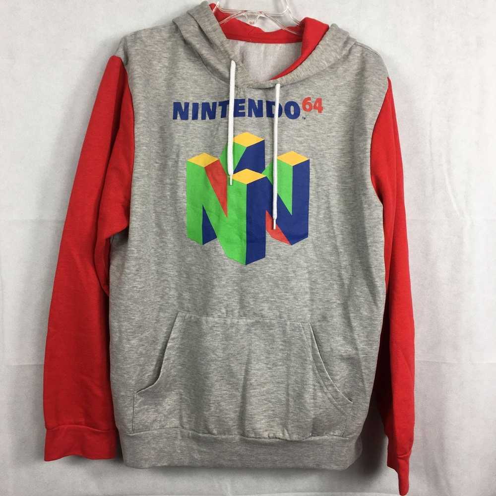 Nintendo Nintendo Logo Gray Hoodie Sz L - image 1
