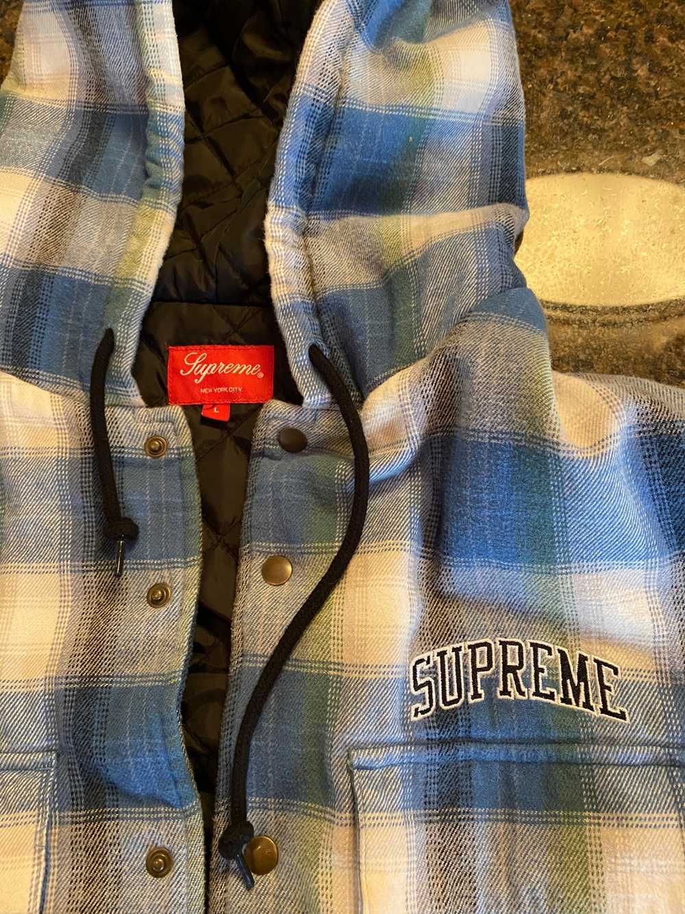 Supreme Supreme Quilted Hooded Plaid Shirt - Gem