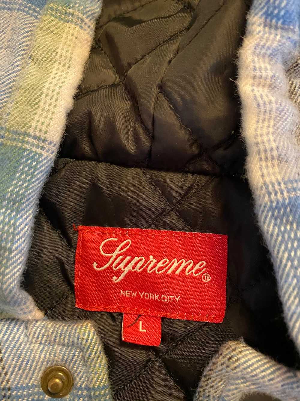 Supreme Supreme Quilted Hooded Plaid Shirt - Gem