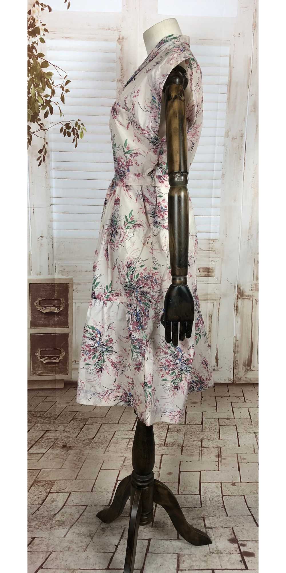 Original Vintage 1950s 50s Nylon Dress With Paste… - image 6