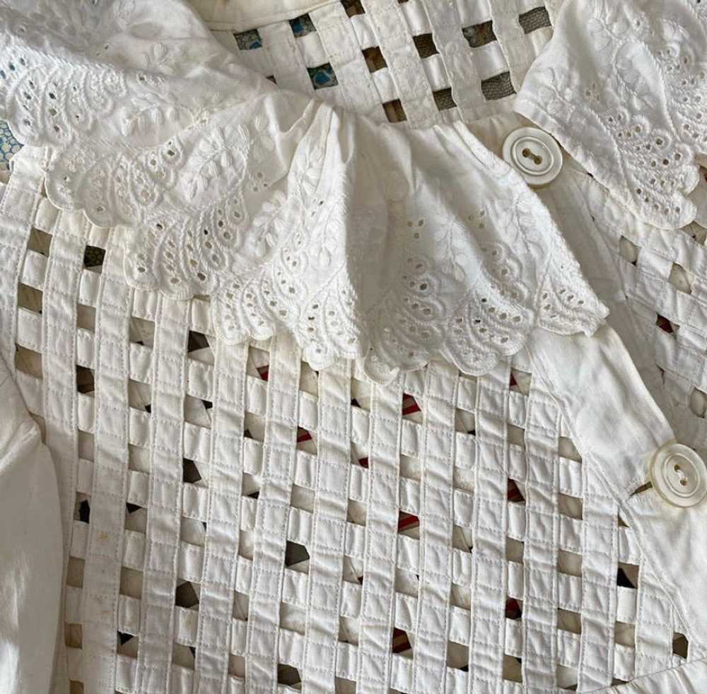 Victorian Cotton Nightgown with lattice yoke - image 2