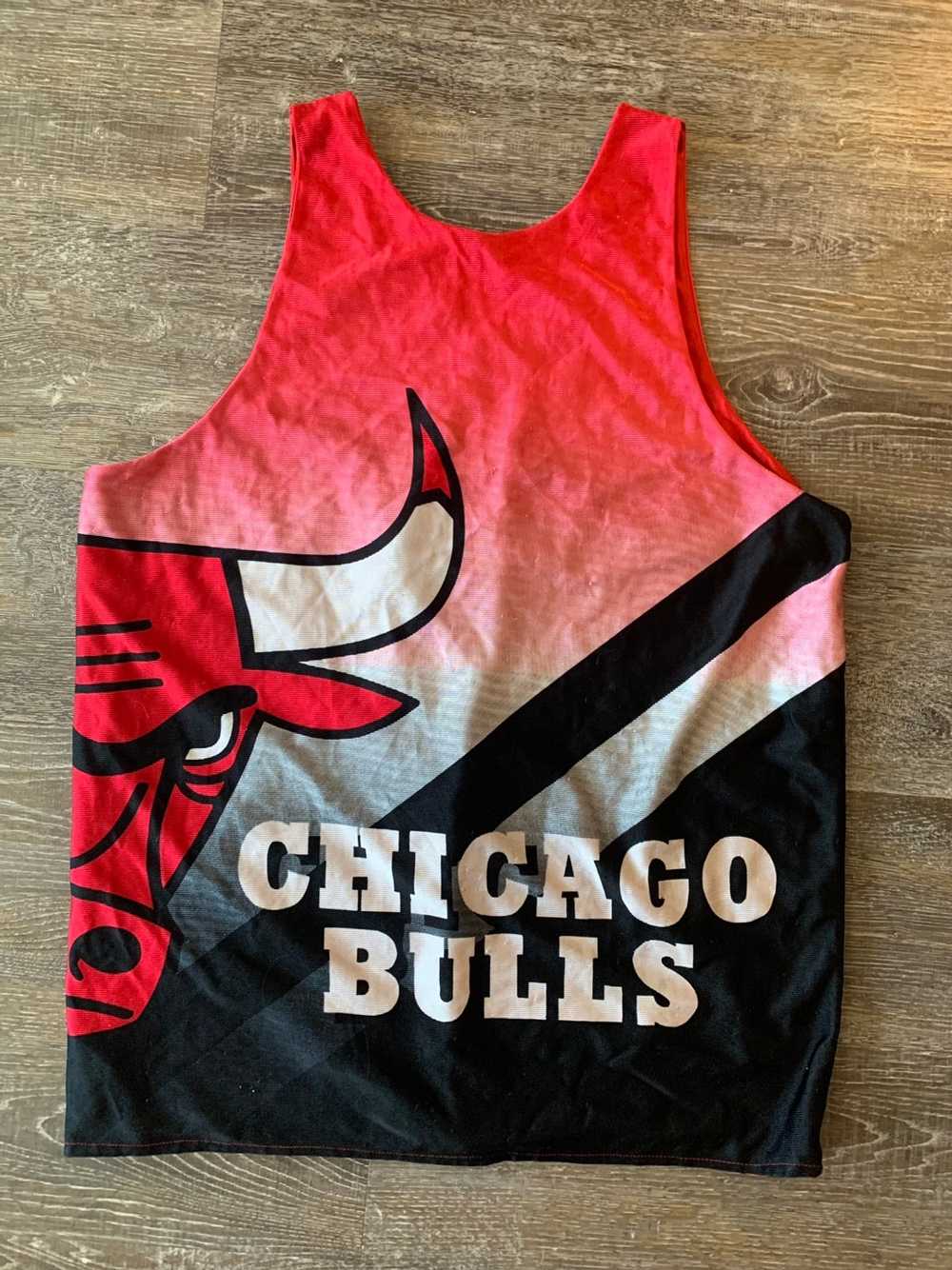 Vintage Reversible All Over Print Chicago Bulls Jersey L 