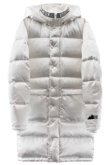 Vfiles White satin knee length puffer jacket