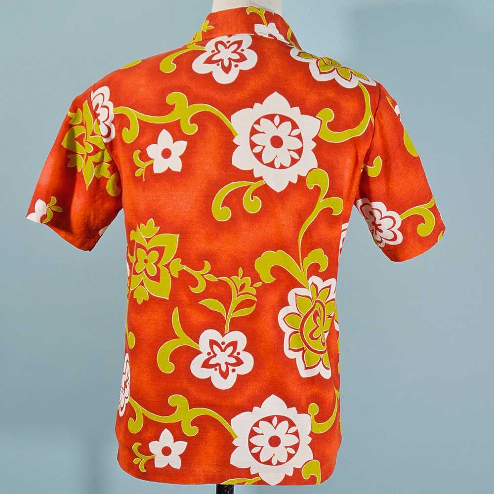 Vintage 70s Hawaiian Aloha Shirt, Bold Floral Pri… - image 2