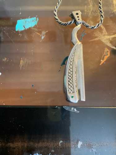 Jean Paul Gaultier Vintage Sterling Silver Razor Blade Necklace at