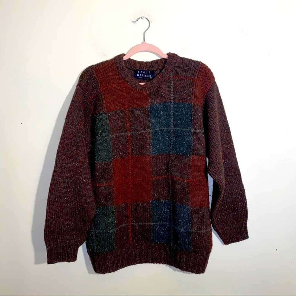 Other VNTG SCOTT OFFICER grandpa wool sweater siz… - image 1