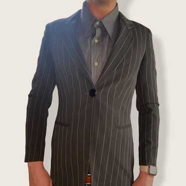 Giorgio Armani Black and Tan Pin Stripe newest Plaid Vintage Blazer Size 44