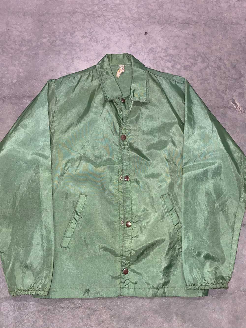 Vintage vintage 70s/80s pine green nylon jacket - image 2
