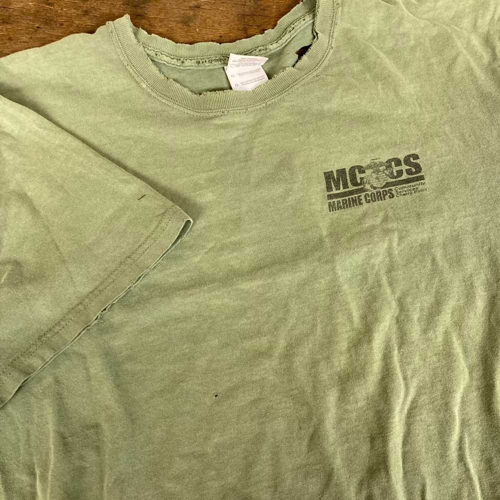 Vintage Vintage USMC Marine Olive Green Tee Shirt - image 4
