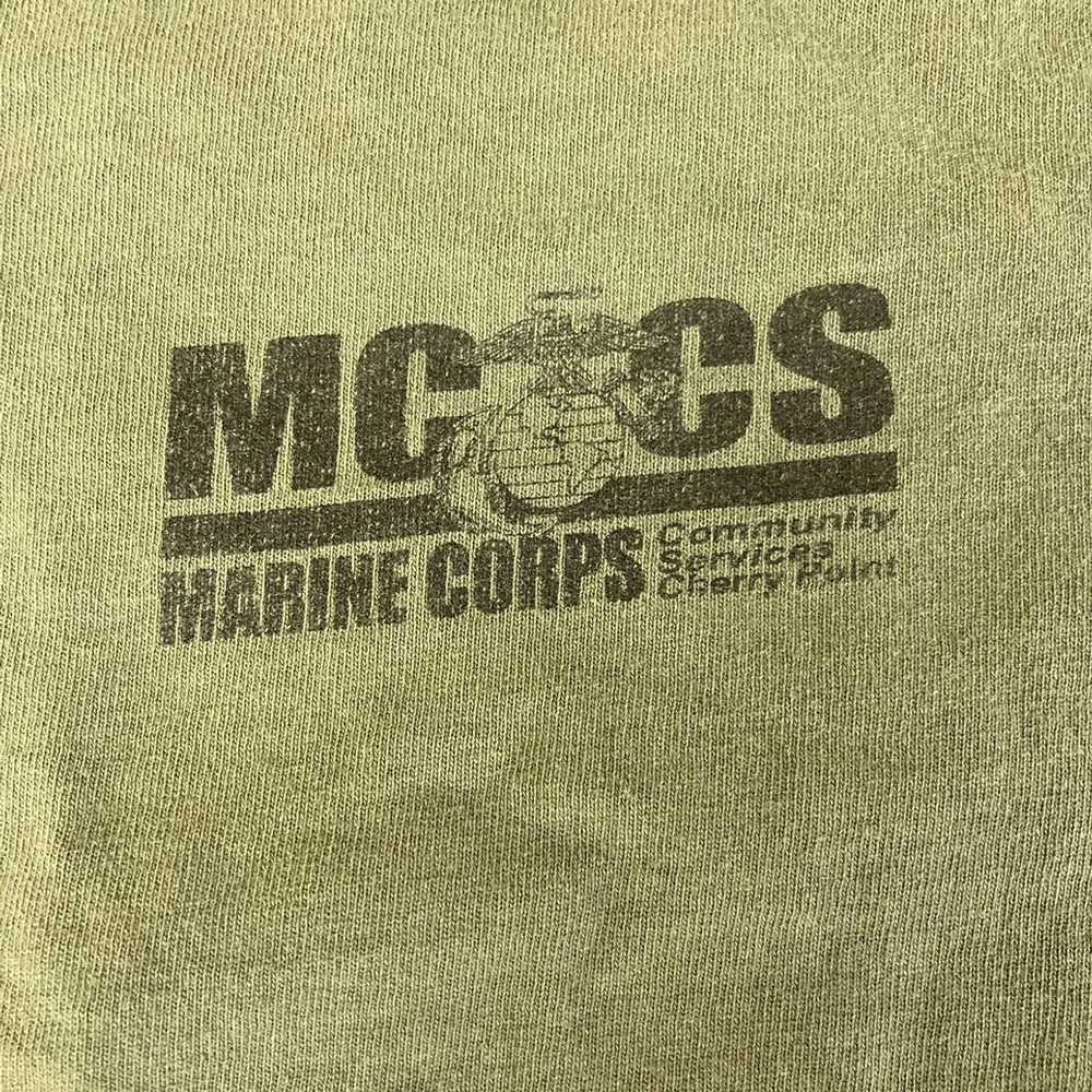 Vintage Vintage USMC Marine Olive Green Tee Shirt - image 5