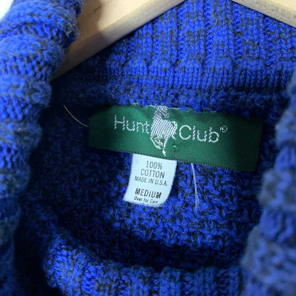Hunt Club Vtg 90's Hunt Club Blue Knit Turtleneck… - image 4
