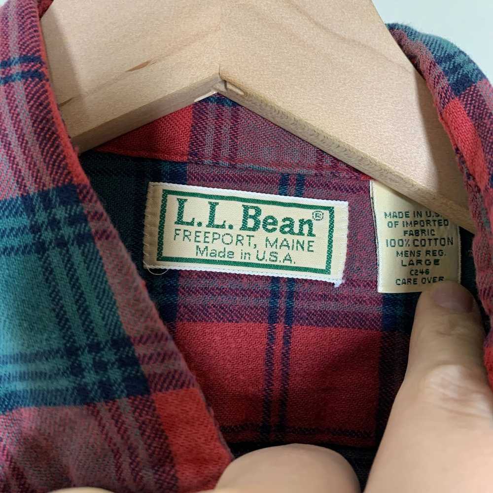 L.L. Bean Vtg 90's LL Bean Made in USA Flannel Sh… - image 4