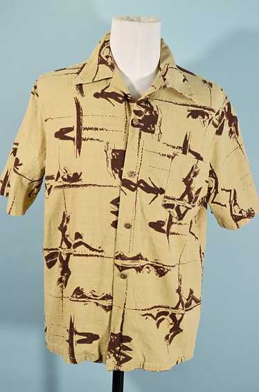 Vintage 60s Surfer Girls Hawaiian Aloha Shirt, Si… - image 1