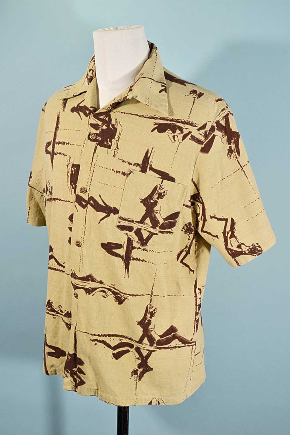 Vintage 60s Surfer Girls Hawaiian Aloha Shirt, Si… - image 4