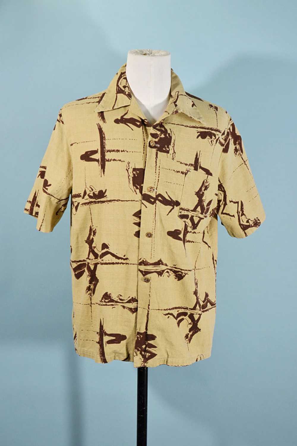 Vintage 60s Surfer Girls Hawaiian Aloha Shirt, Si… - image 6