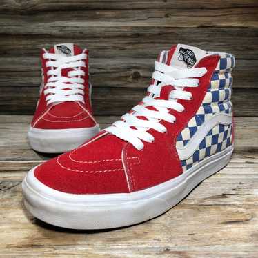 Vans Vans Red Blue Hightop Checkerboard Sneakers W