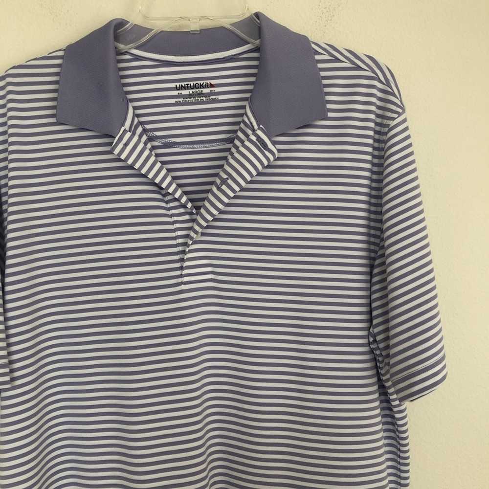 UNTUCKit UNTUCKit Short Sleeve Golf Striped Polo … - image 1