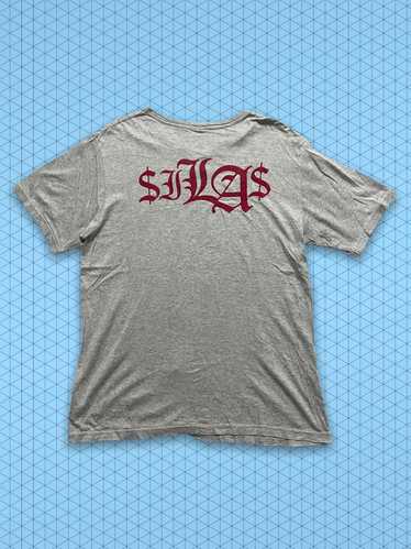 Silas Silas big logo velvet t shirt