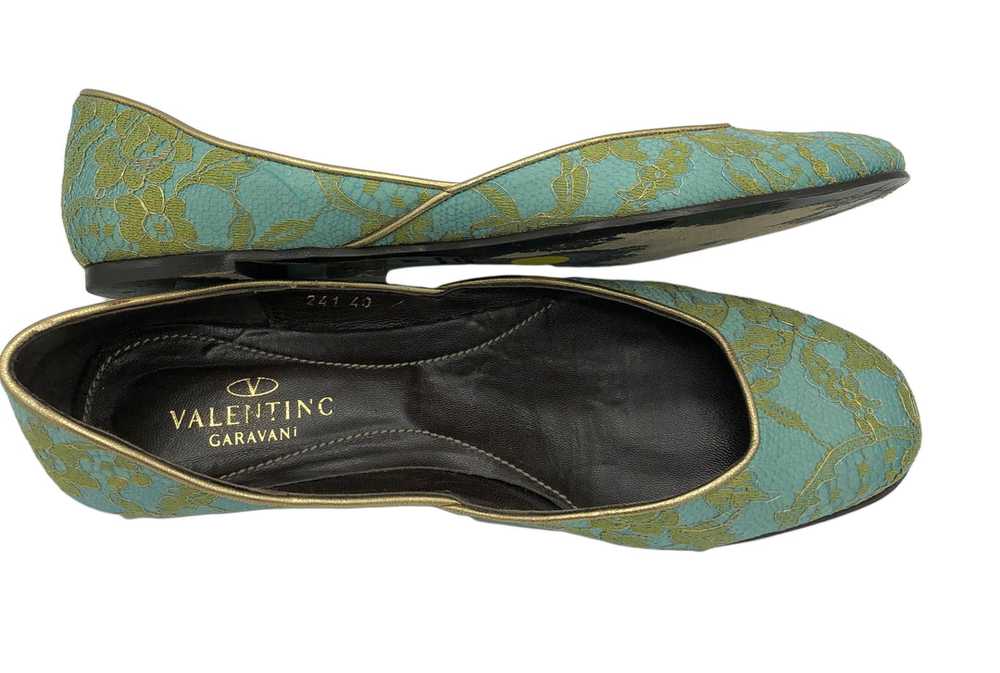 Valentino Contemporary Turquoise Satin Ballet Fla… - image 2