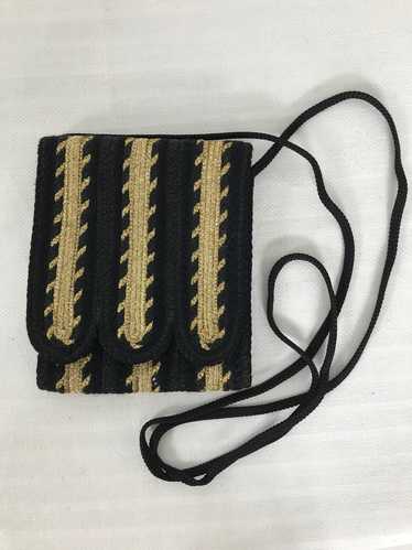 Christian Dior Black Cord & Suede Cross Body Mini 