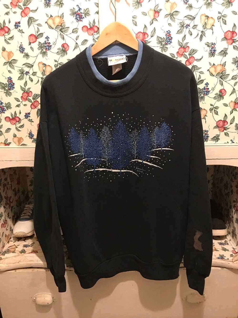 Vintage Vintage 90s Winter Tree Crewneck - image 1