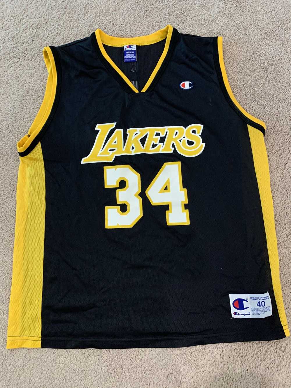 Vtg Rare NBA Los Angeles Lakers #9 Van Exel Authentic Champion Jersey. Size  40