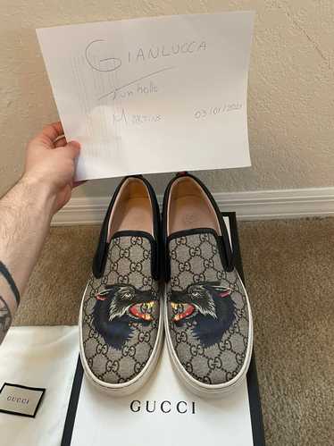 Gucci Gucci GG Supreme Wolf Slip-on Sneakers - EXT