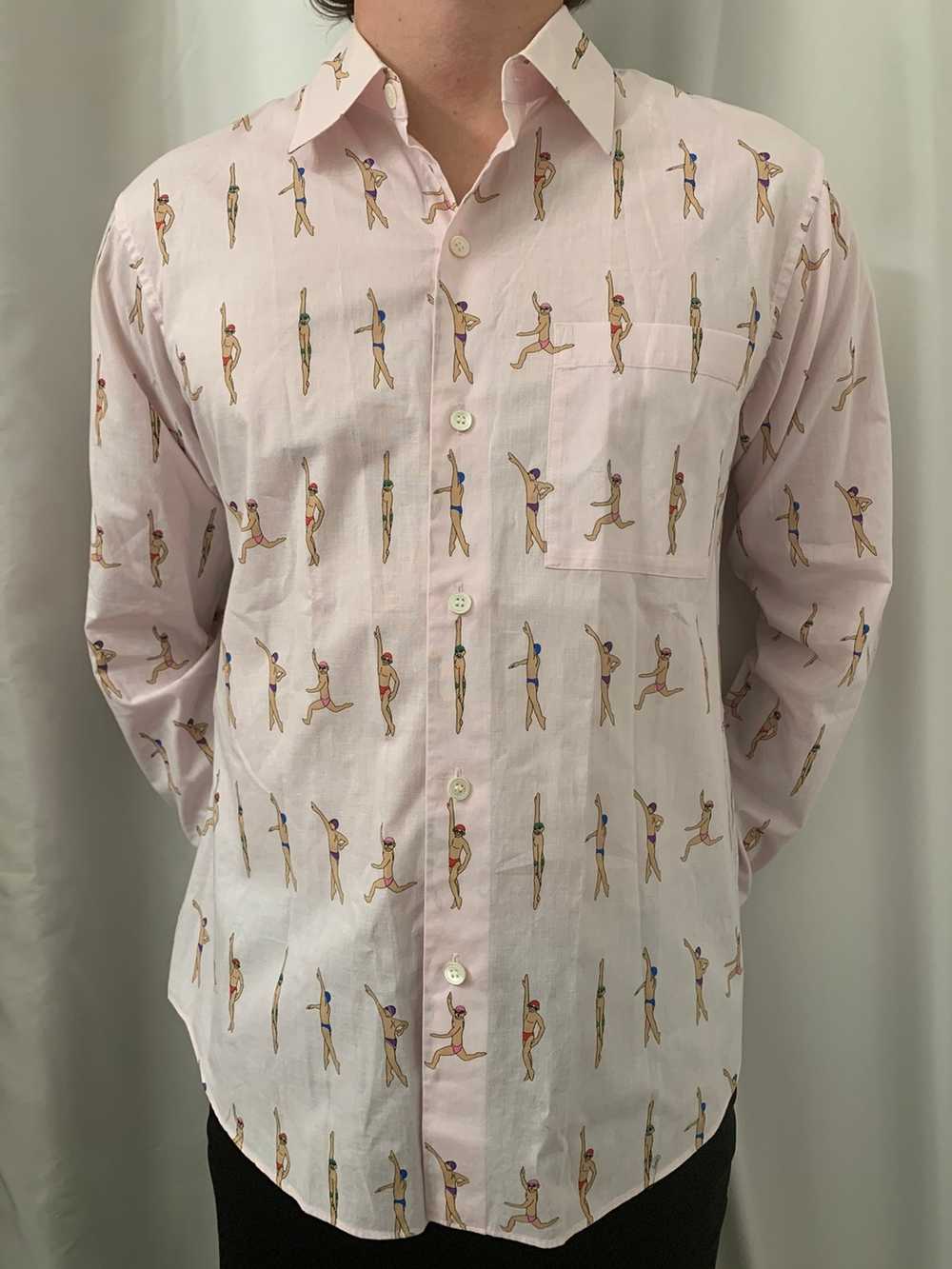 Issey Miyake Pink Swimmer Button Up - image 1