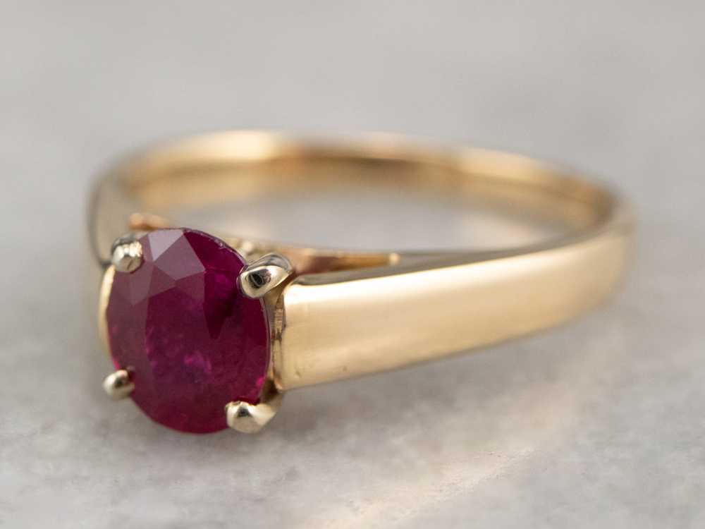 Raspberry Ruby Solitaire Ring - image 3