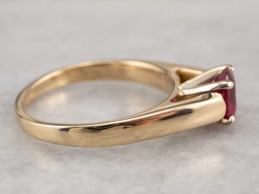 Raspberry Ruby Solitaire Ring - image 4