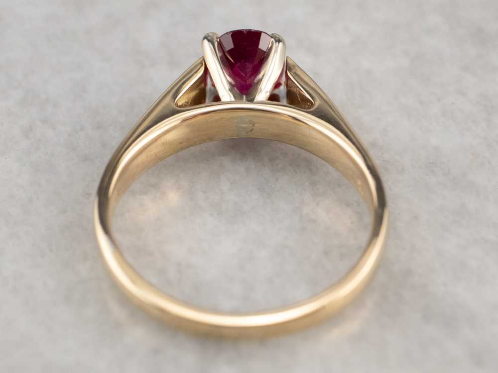 Raspberry Ruby Solitaire Ring - image 5