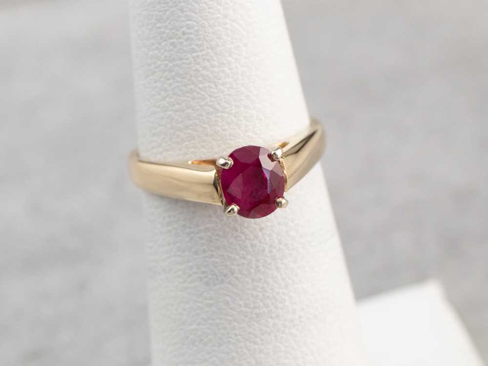 Raspberry Ruby Solitaire Ring - image 7